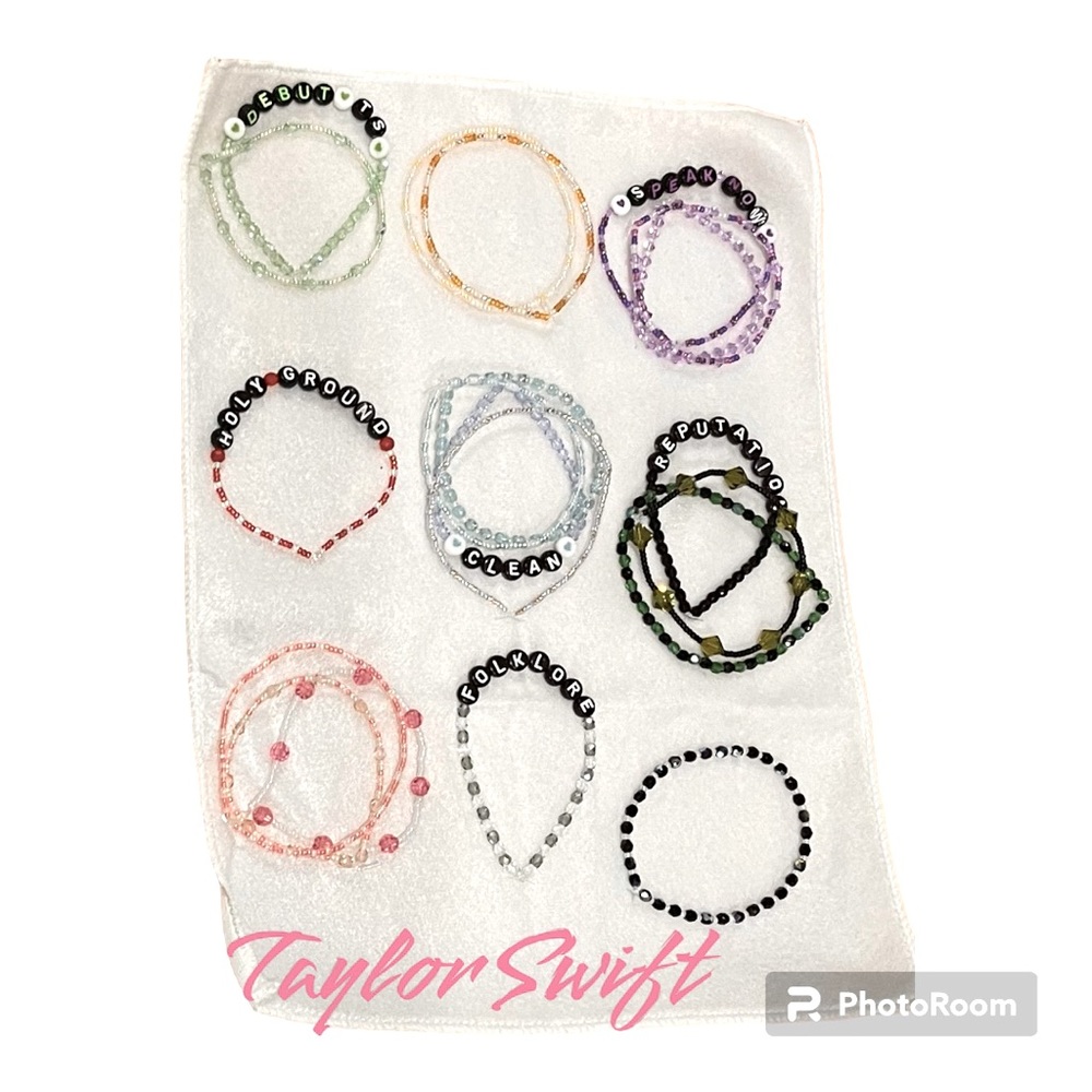 Swarovski Crystal 20 handmade T Swift themed bracelets.